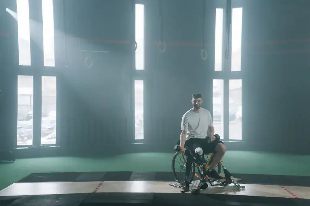 Athlete undergoing rehabilitation screening